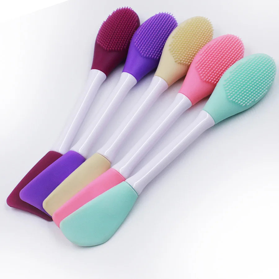 Factory Price Beauty Tools Mask Applicator 2 in 1 Double Side Silicone Facial Cleaning Brushes Pore Deep Cleansing Brush