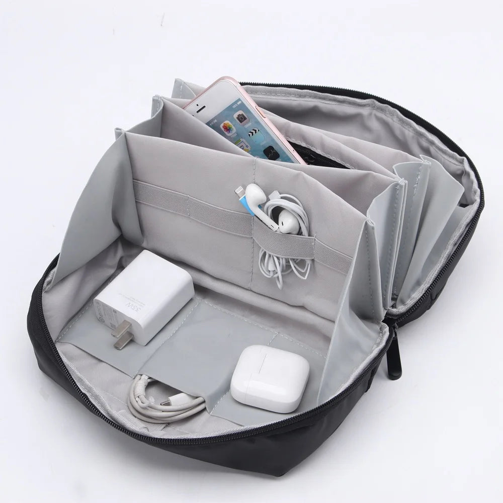 Portable Travel Organizer Bag for Electronic Accessories Charger USB Cables SD Memory Cards Earphones for Living Room Use
