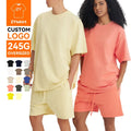 ZYtshirt Wholesale Custom Logo Printing Oversized 245GSM Heavyweight Cotton T-Shirt for Streetwear