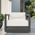 FERLY Hot Sale Geometric Design All Weather Outdoor Furniture Sofa Patio Garden Sofa Aluminum Lounge Chair MegaBDM