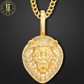 Manufacturer Wholesale Hip Hop Exquisite Small Lion Head Pendant Personalized Stylish Jewelry Brass CZ Animal Pendant
