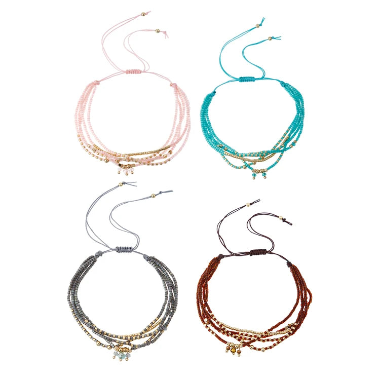 Bohemian Style Handmade Strand Adjustable Rope Friendship Miyuki Seed Beaded Bracelets Jewelry for Women