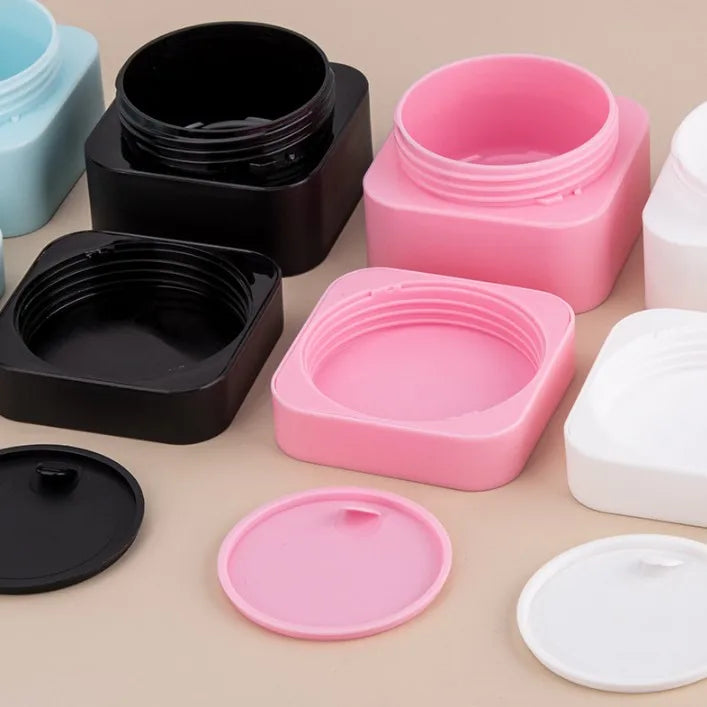 5g 10g 15g 30g 50g Eye Cream Jar square Double Wall Luxury Cosmetics Jars with Black Lid