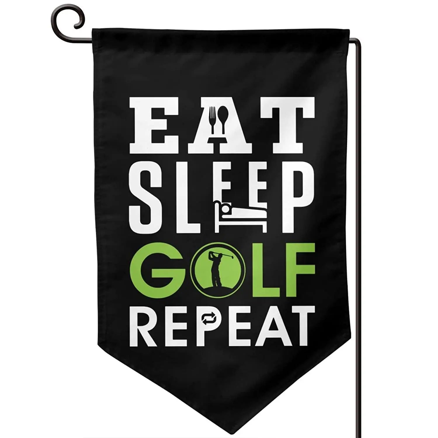 New Sale 12x18IN Double Side Garden Flag Eat Sleep Golf Repeat Flag for Golfer Sports Party Yard Welcome Decoration