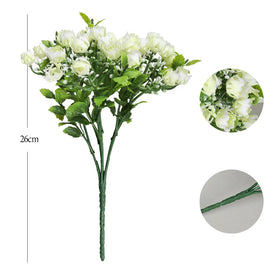 New Design Plastic Rose Flower Bush Artificial Plants Grass Rose Bouquet for Home Decoration