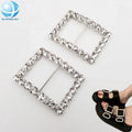 Rhinestone Large Square Buckle Crystal Slider Adjustable Metal Buckles for Crafts Shoes Upper Ornament