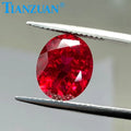 Natural Cut Wholesales Synthetic Ruby Loose Gemstone Fancy Cut Oval Shape Loose Gemstone Red Lab Grown Ruby