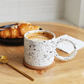 Madou New Style Porcelain Mugs Minimalist Splash Ink Art 300ml Capacity Big Ring Ear Handle Office Home Ceramic Coffee Cup for