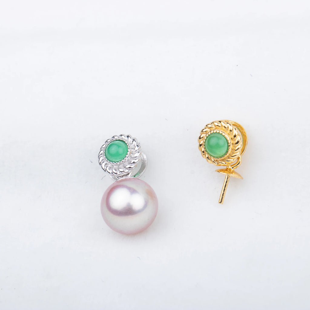 P010854 DIY 7-9mm Natural Freshwater Pearl Pendant Accessory 925 Sterling Silver Engagement Jewelry Necklace for Women