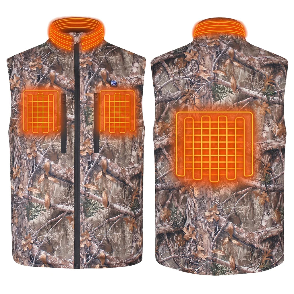 Factory Custom Camouflage USB DC Charge Heated Vest for Men 5V 7.4V 12V for Winter Outdoor Sports and Hunting