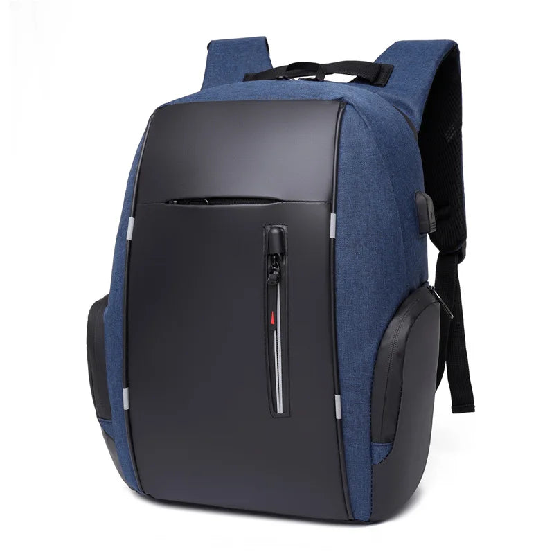 Custom Logo Men's Business Laptop Backpack with RFID Protection Waterproof Anti-Theft USB Port Polyester Lining