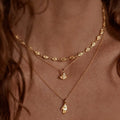 2024 Summer Stainless Steel Gold Plated Fatima Hand Evil Eye Necklace for Women