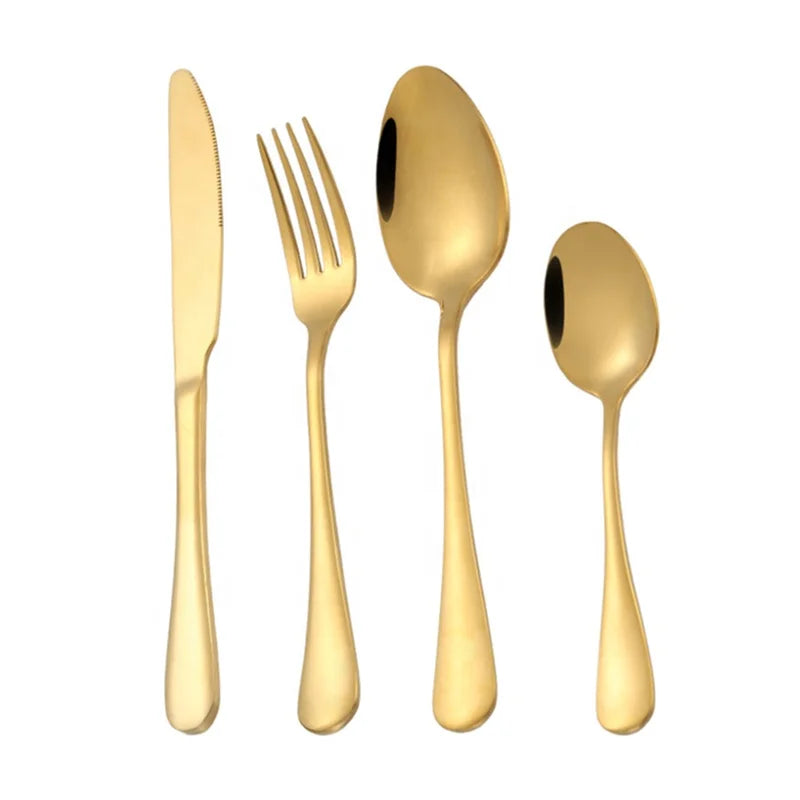 Classic Luxury Hotel Stainless Cutlery Flatware Set-Bohemian Mirror Spoon Fork for Eco-Friendly Home Use Business Gifts for