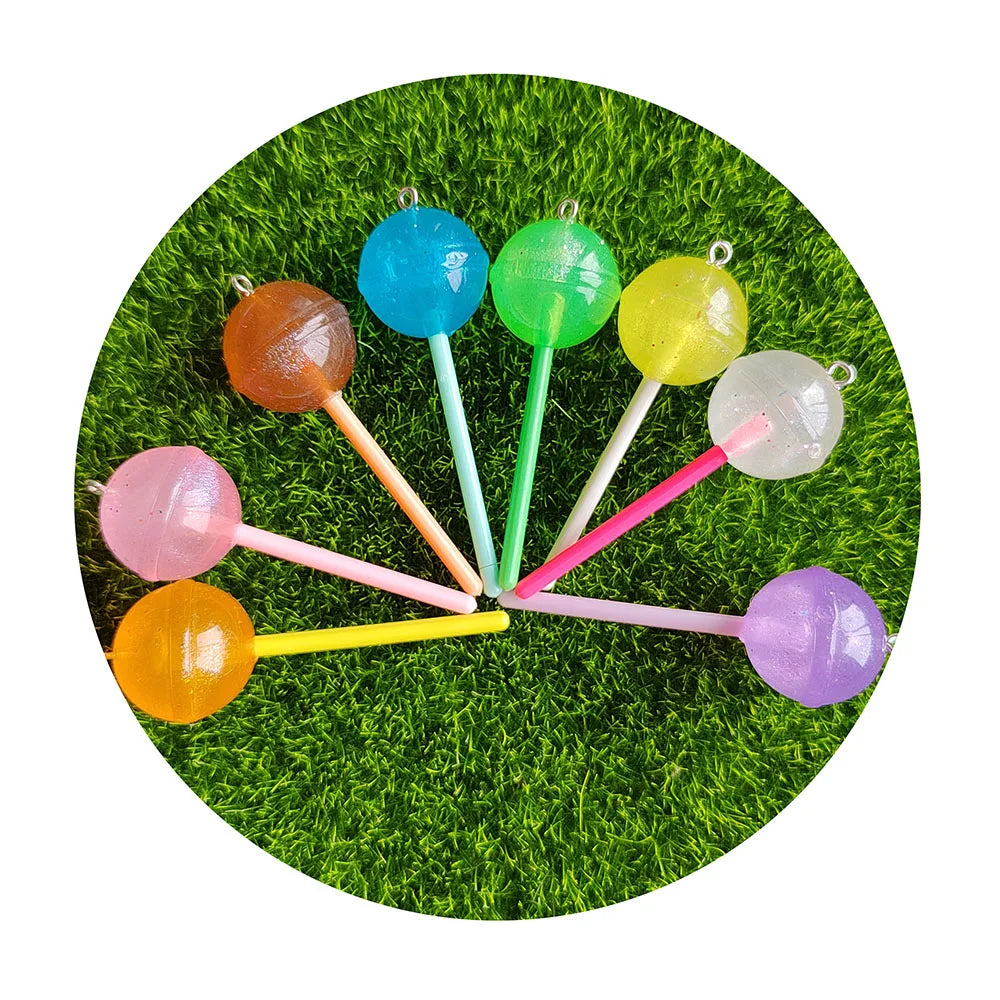 100pcs Mixed Resin 3D Mini Duck Flower Round Lollipops Figurines Charms Pendants for DIY Earring Keychain Jewelry Making
