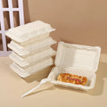 Manufacturer 9*6 To Go CornStarch Packaging 2 3 4 Compartment Bento Disposable Packaging Food Container Cornstarch Lunch Box