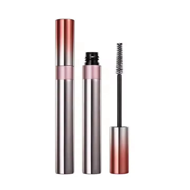 HUIHO Wholesale 6ml Rose Gold-Silver Plated Aluminum Gradient Mascara Tubes 16.5x134mm Cosmetic Packaging Bulk OEM/ODM Available
