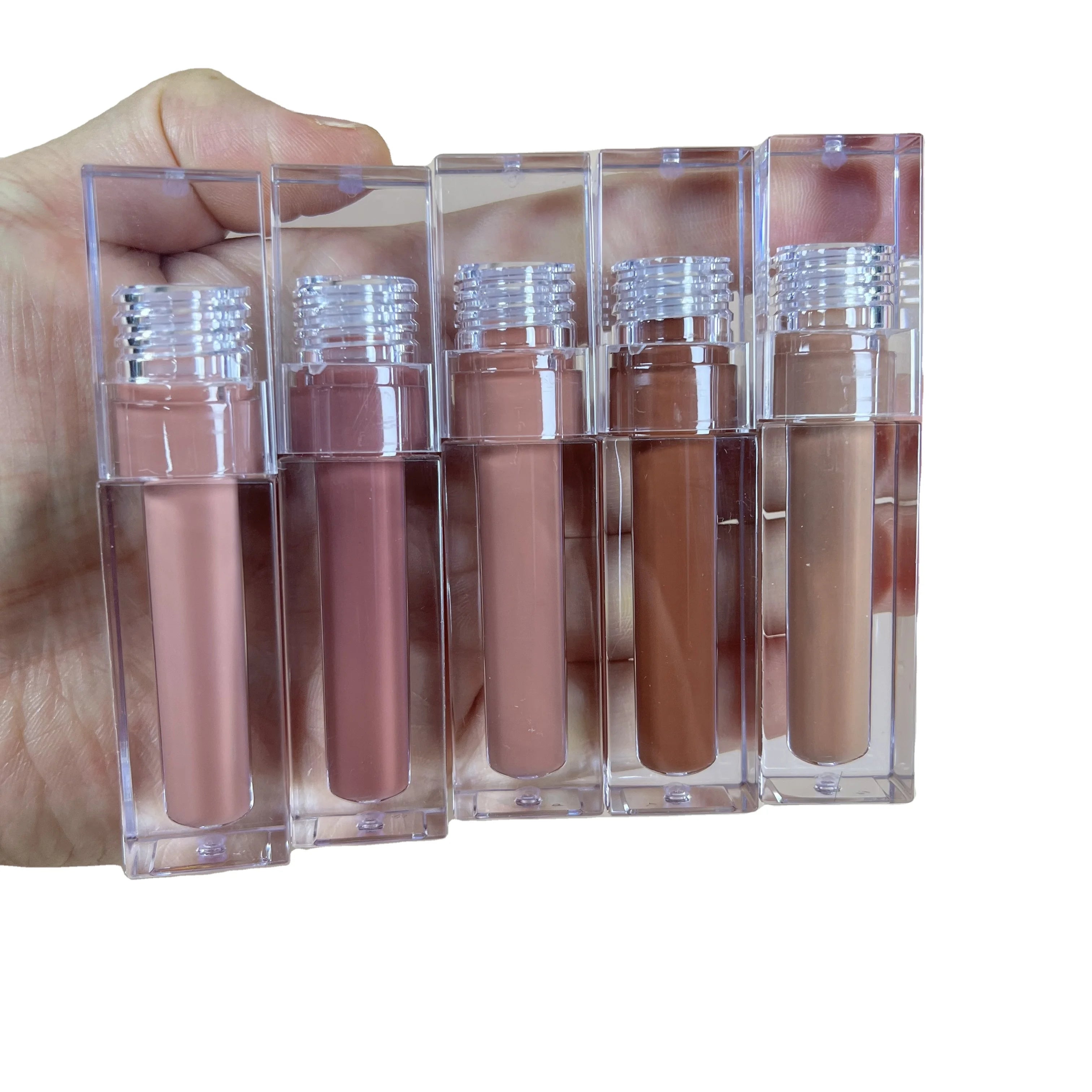 Custom square Tube Vegan Lip Filler Glossy extra Shine Lip Gloss Private Label