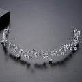 SLBRIDAL Luxury Flexible Cubic Zircon Bridal Tiara Headband Wedding Bridesmaids Crown CZ Hair Accessories Women Party Jewelry