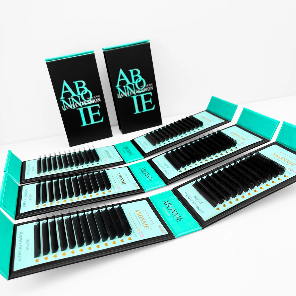 Abonnie Private Label j C Cc D Dd Curl Cashmere Volume Eyelash Extensions Trays Lash Trays Matte Black Cashmere Lash Extensions