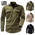 OEM ODM New Fashion Wholesale Men Spring Long Sleeve Solid Color Outdoor Shirt Blouse