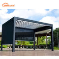 JHR  Modern Waterproof Outdoor Pergola Aluminium Motorized Adjustable Louvered Roof Bioclimatic Pergola