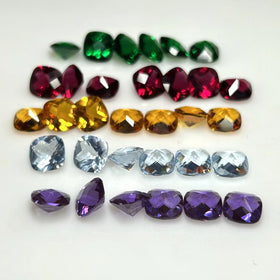 HQ Gems Hight Quality Synthetic Stone Cushion Nano Crystal Amethyst Aquamarine Loose Gemstone for Sale