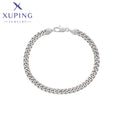 X000917414 Xuping Jewelry Platinum Plated Sliver Color Fashion Women Men Cuban Chain Bracelet