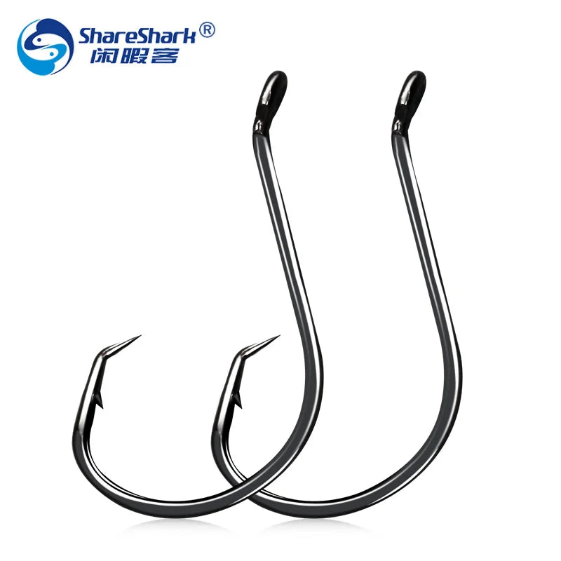 180pcs Octopus Round Hook with Barbed Fish Hook Set with Offset Hole High Carbon Steel Sea Fishing Octopus Hook