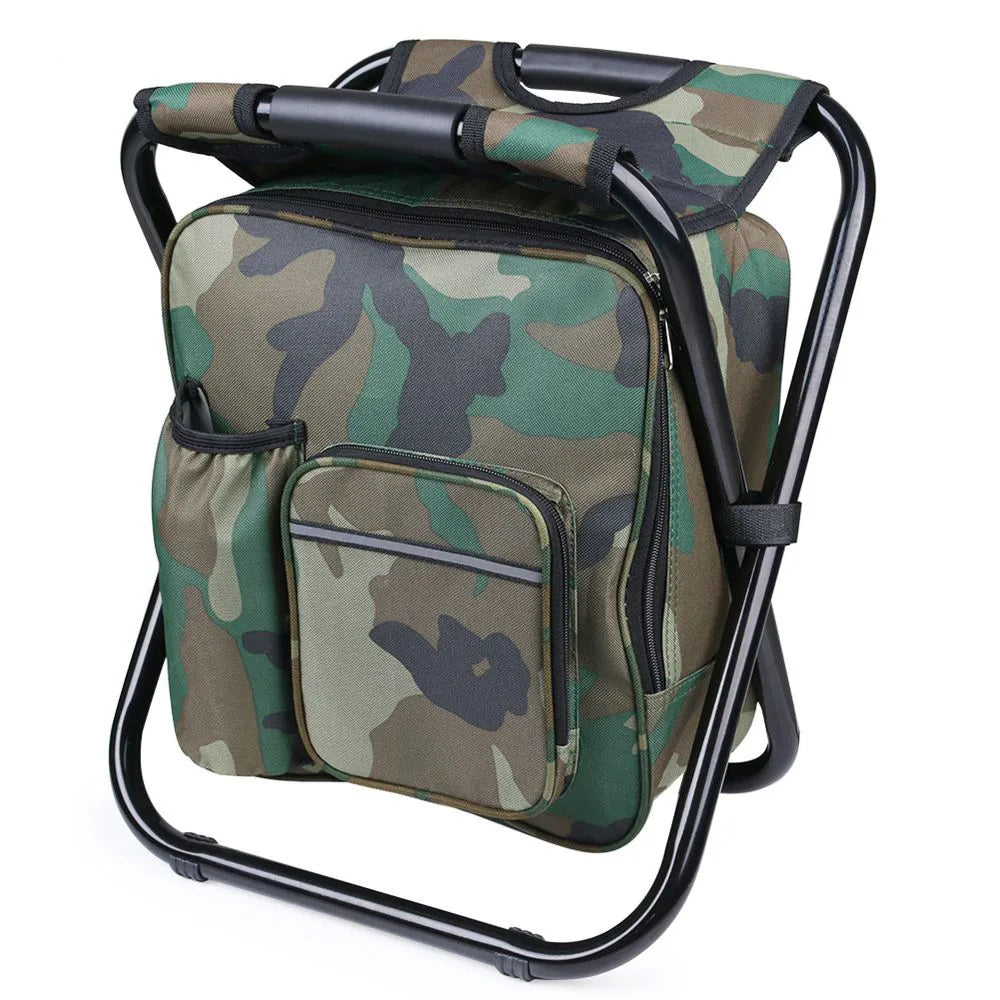 Multi-function Nature Camping Outdoor  Fishing Hiking Folding Chair Bag Backpack Chair Lightweight Telescopic Stool