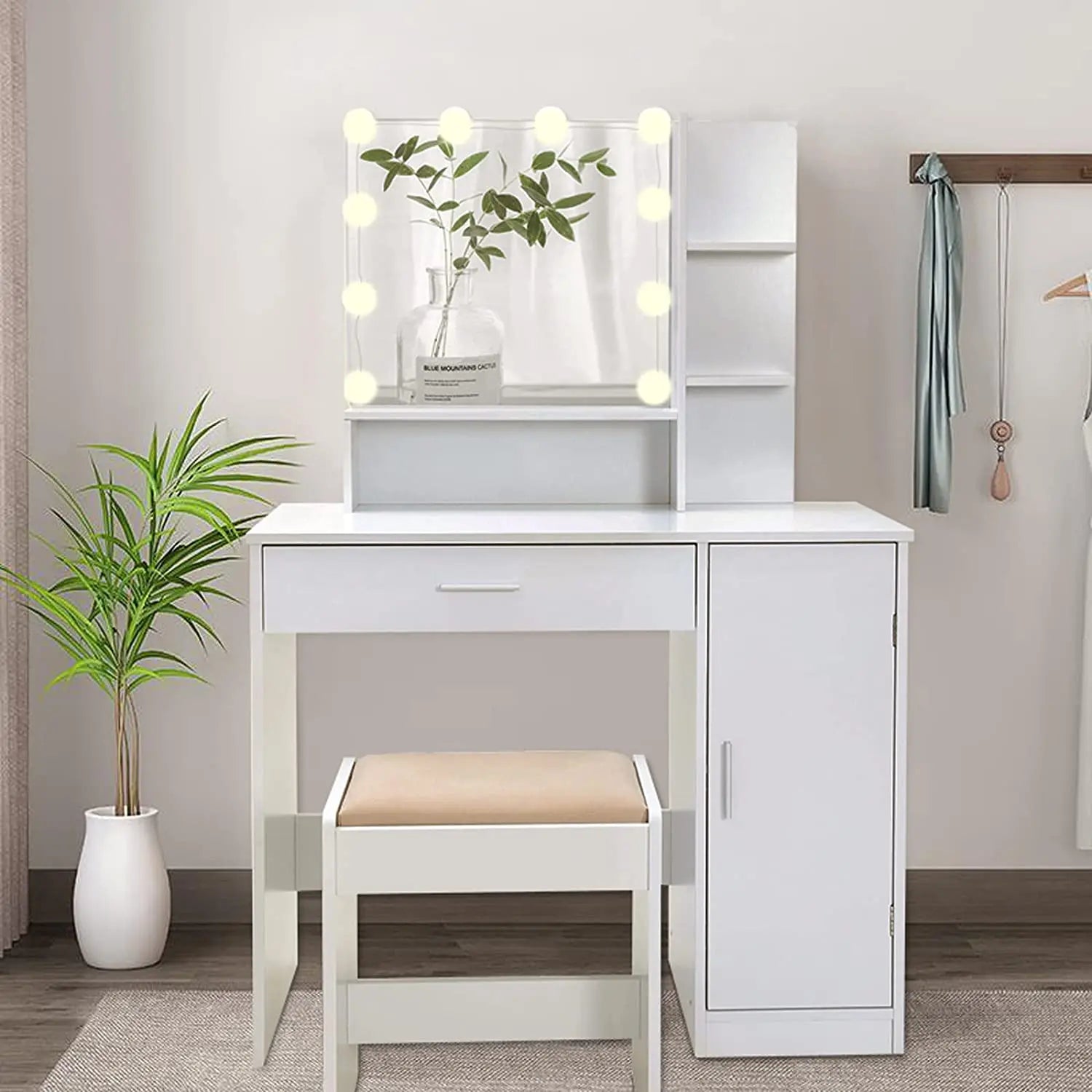 Style Vanity Storage Cabinet Dressing Leisure Chair Furniture Hairdresser Mini Makeup Table