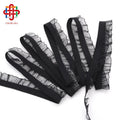 Customize Black Elastic Ruffle Band Lace Trim Ribbon Wedding Dress Clothing Headband Sewing DIY Craft