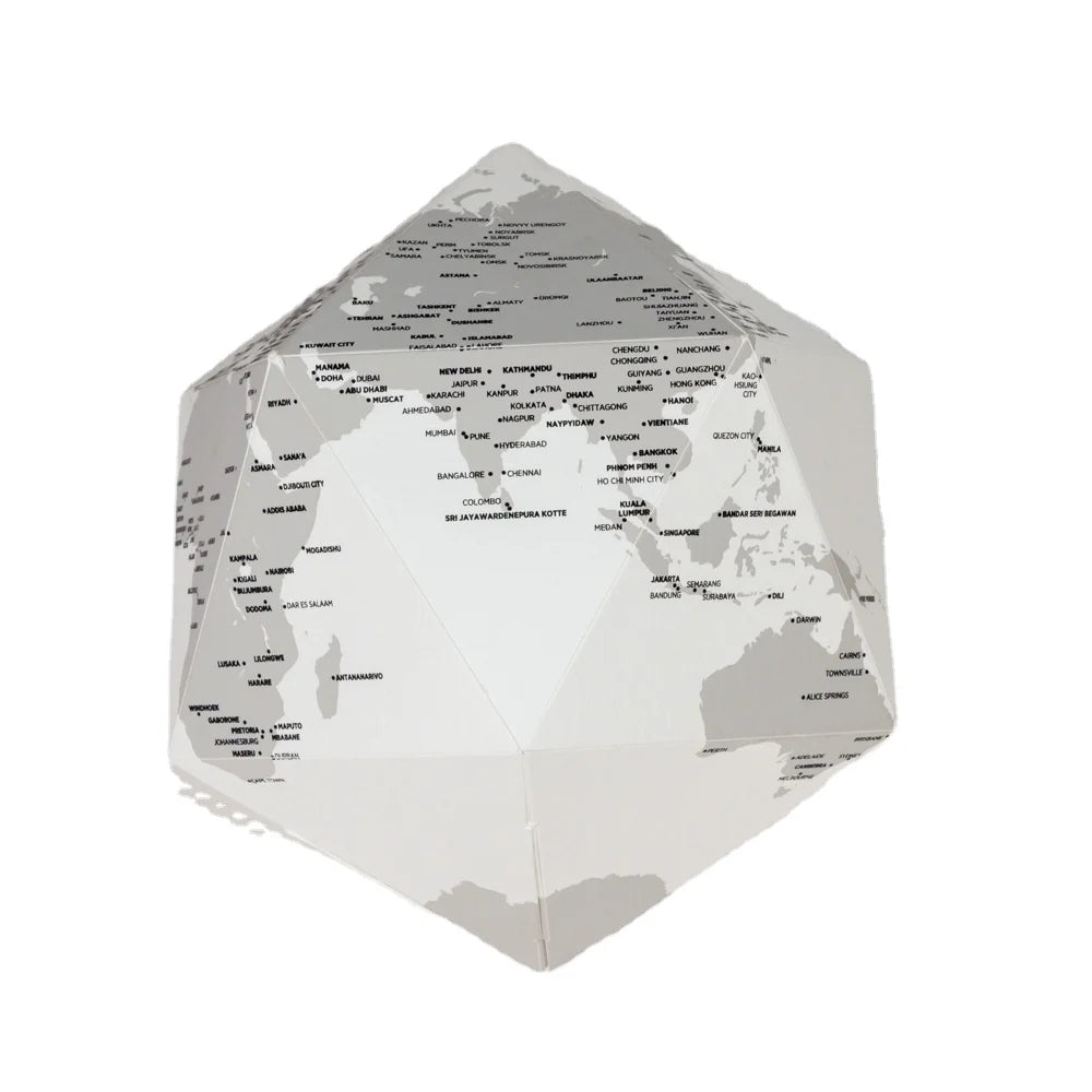 3D Globe Paper World Map with Pins Assembly Scratch Travel Map Educational Toys Scratch off World Map for Office Home Decor
