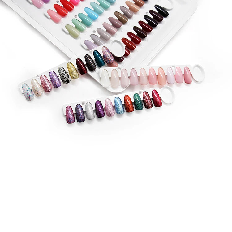 120 Colors Nail Tips Display Book DIY Nail Art Showing Shelf Gel Color Card Chart Painting Display Board