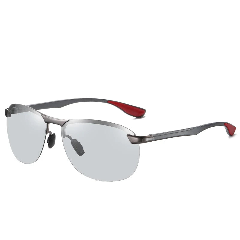 Men's A14302 OEM Brand Adult Semi-Rimless Aluminum Magnesium Alloy Frame TAC Lens Sunglasses UV400 Polarized Driving Sports