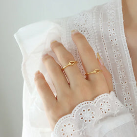 European Hip Hop Geometric Hollow Fine Stacked Ring Men's and Women's Same Rings Titanium Steel 18K
