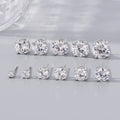 Classic Four Claw 3mm -10mm Round Bright Cut VVS D Grade Moissanite 925 Sterling Silver Unisex Stud Earrings Jewelry Wholesale