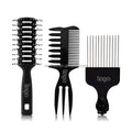 Top Selling 2/3Pcs Vent Heated Massage Detangling Hair Brush Afro Comb Set for Curly Hair Men Women