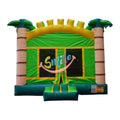 Commercial 0.55mm PVC Inflatable Trampoline Jumping Bouncy Castle with Banner Commercial Bounce House Inflatable Bouncer