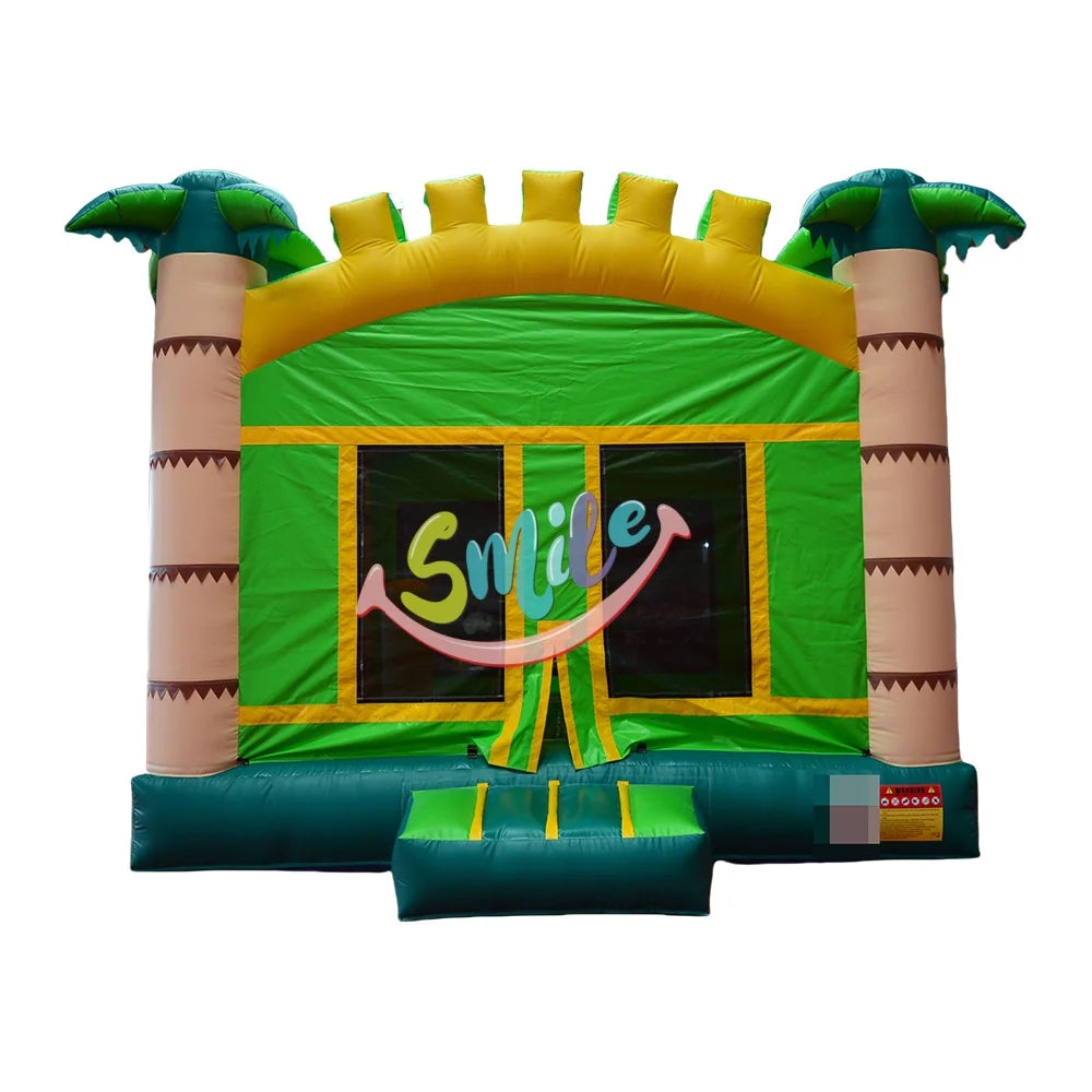 Commercial 0.55mm PVC Inflatable Trampoline Jumping Bouncy Castle with Banner Commercial Bounce House Inflatable Bouncer