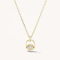 LOZRUNVE Gold Bezel Diamond CZ Geometric Smart Pendant Necklace S925 Sterling Silver