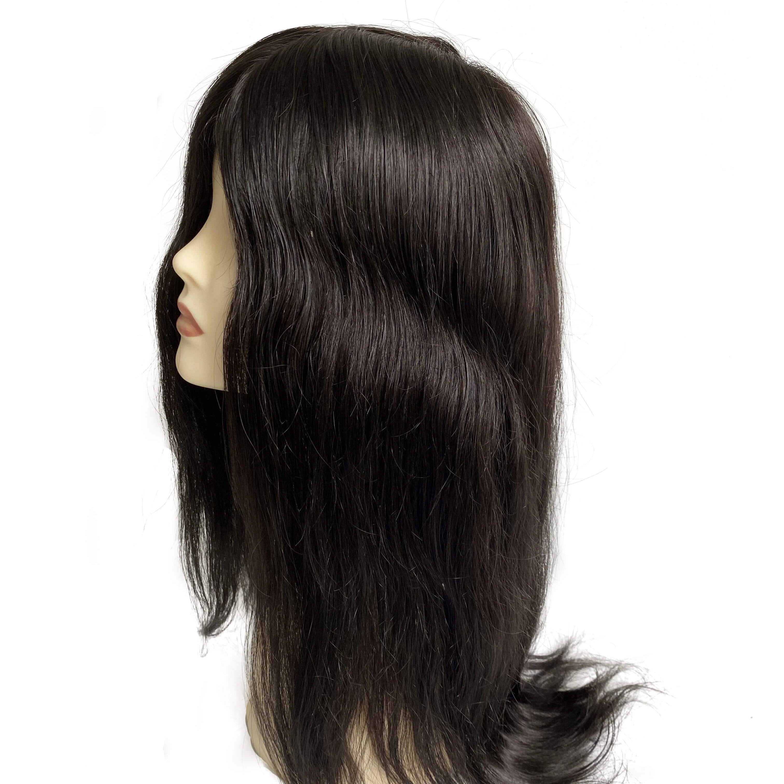 LONGFOR HD Women's Natural Straight Chinese Remy Hair Toupee Lace Top and PU Around Hair System Wholesale Price Hot Sale