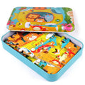 Premium 120 Pcs Wooden Jigsaw Puzzle in Steel Case - Educational Montessori Toy for Kids Early Learning