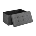 30 Inches Folding Room Storage Ottoman Storage Chest Foot Rest Stool Bedroom with Storage Holds up to 660 lb Dark Gray Toy Box
