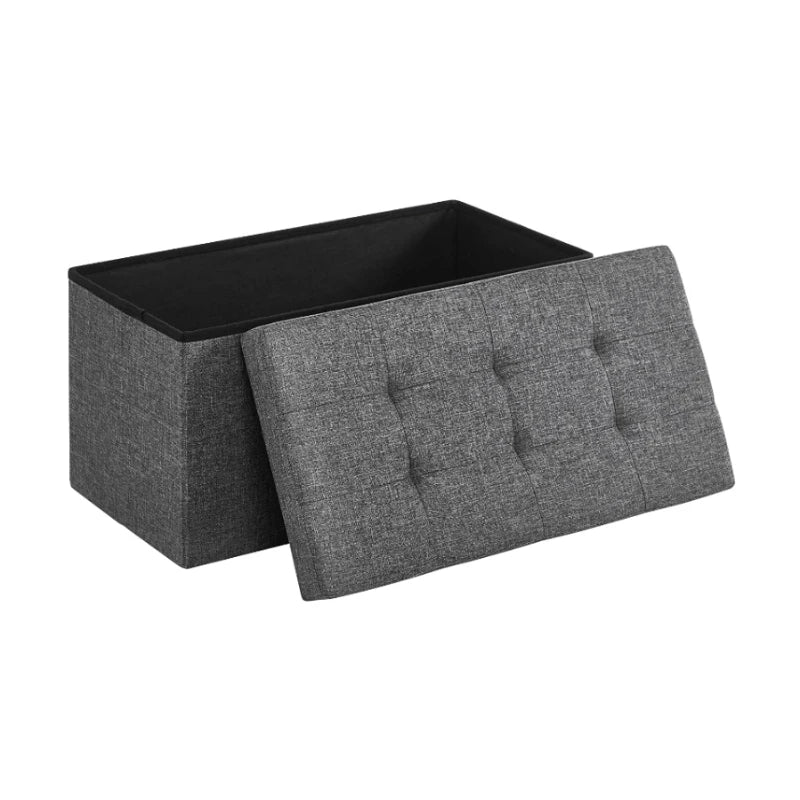 30 Inches Folding Room Storage Ottoman Storage Chest Foot Rest Stool Bedroom with Storage Holds up to 660 lb Dark Gray Toy Box