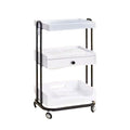 Salon Trolley Saloon Equipment Silver Metal Nail Trolley Case Cart Hair Hairdressing Makeup Beauty Salon Trolley