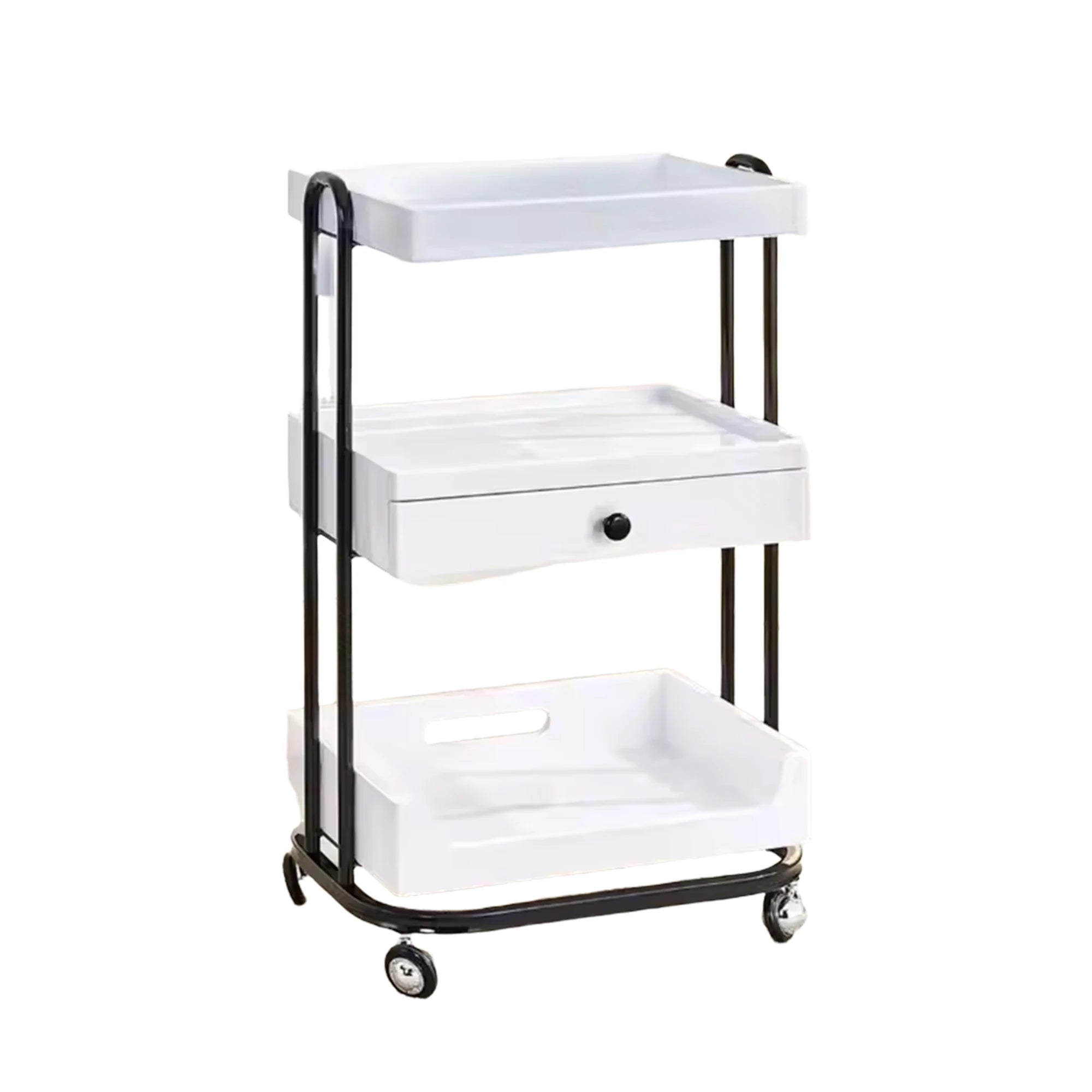 Salon Trolley Saloon Equipment Silver Metal Nail Trolley Case Cart Hair Hairdressing Makeup Beauty Salon Trolley
