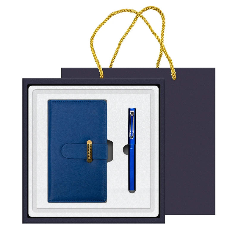 New Corporate Gift Set Design A6 Notebook and Plastic Pen with Personalization and Silk Screen Printing