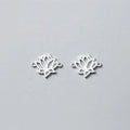 Hot Sales 925 Sterling Silver Hollow Lotus Flower Necklace Diy Charms Connectors for Jewelry Making Pendant