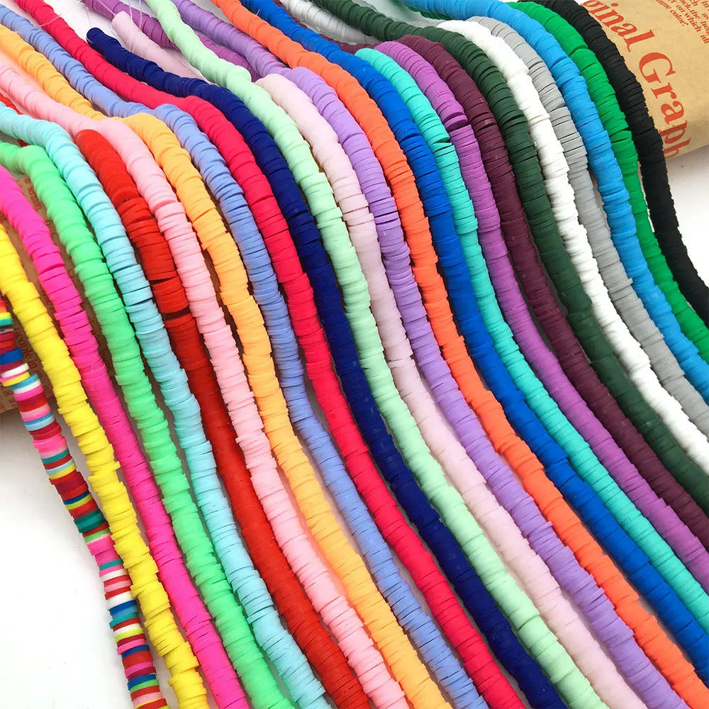 Wholesale 6mm Light Blue Circular Polymer Clay Beads DIY Handmade Crafts Black  Accessories