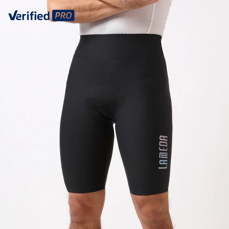 LAMEDA Sublimation Printing Blue Black High Ended Padded Mens Cycling Shorts